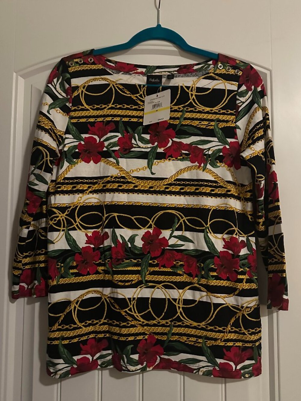 NWT Rafaella Gold Chain Top M